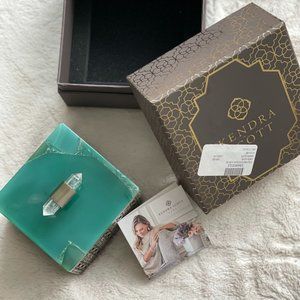 Kendra Scott Green Agate filigree box